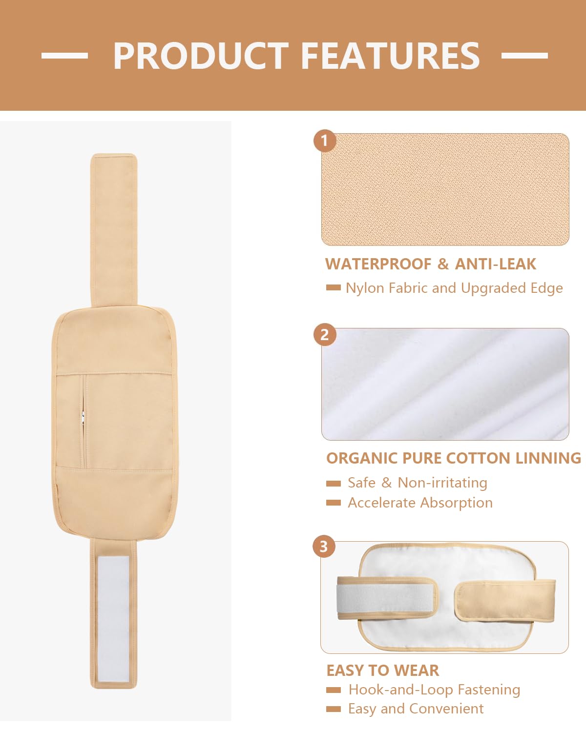 Castor Oil Pack Wrap, Reusable Organic Castor Oil Pack Kit for Waist Knee Leg Arm, Adjustable Castor Oil Compress Pads for Liver Detox Insomnia Constipation and Inflammation