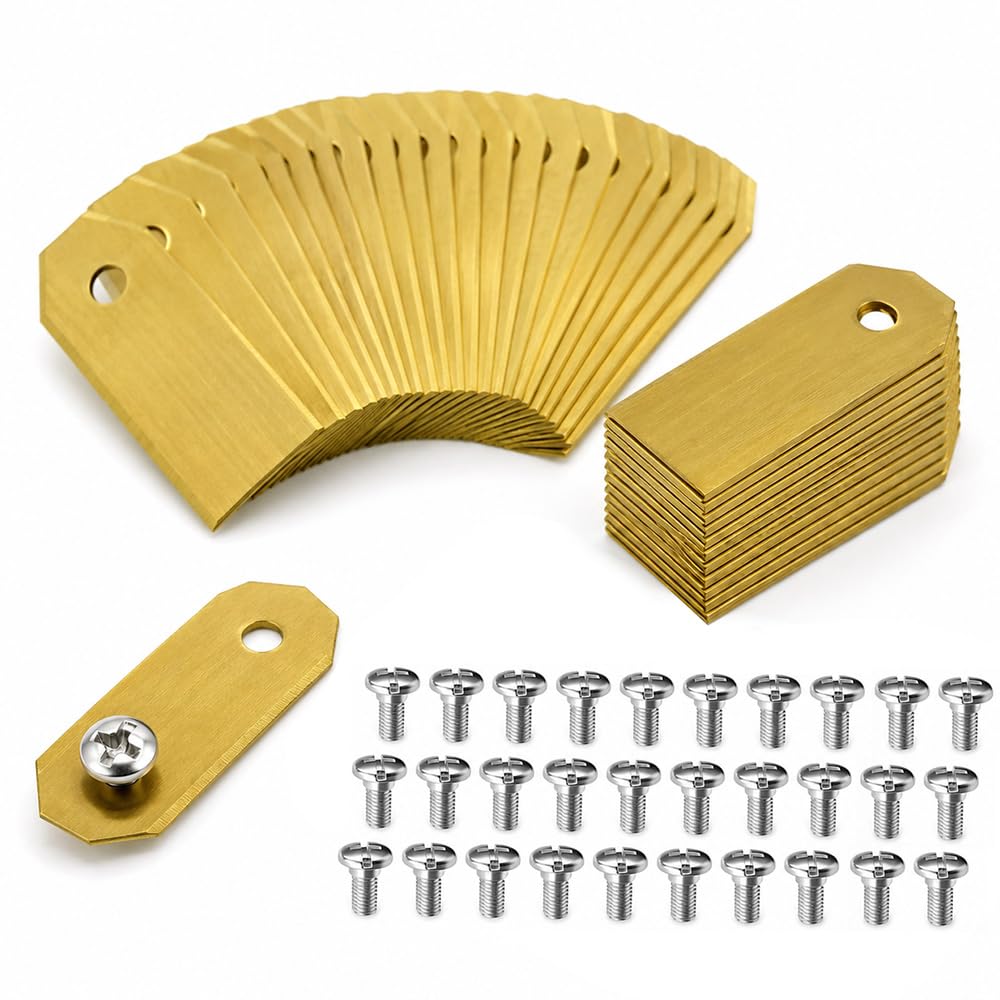 30 Pcs Titanium Robotic Mower Blades with Screws for Garden Lawn Care