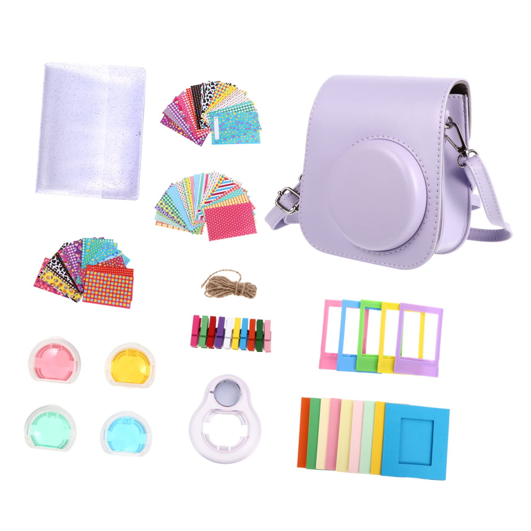 Bolsa para cámara instant mini estuche con pegatinas UKCOCO 8