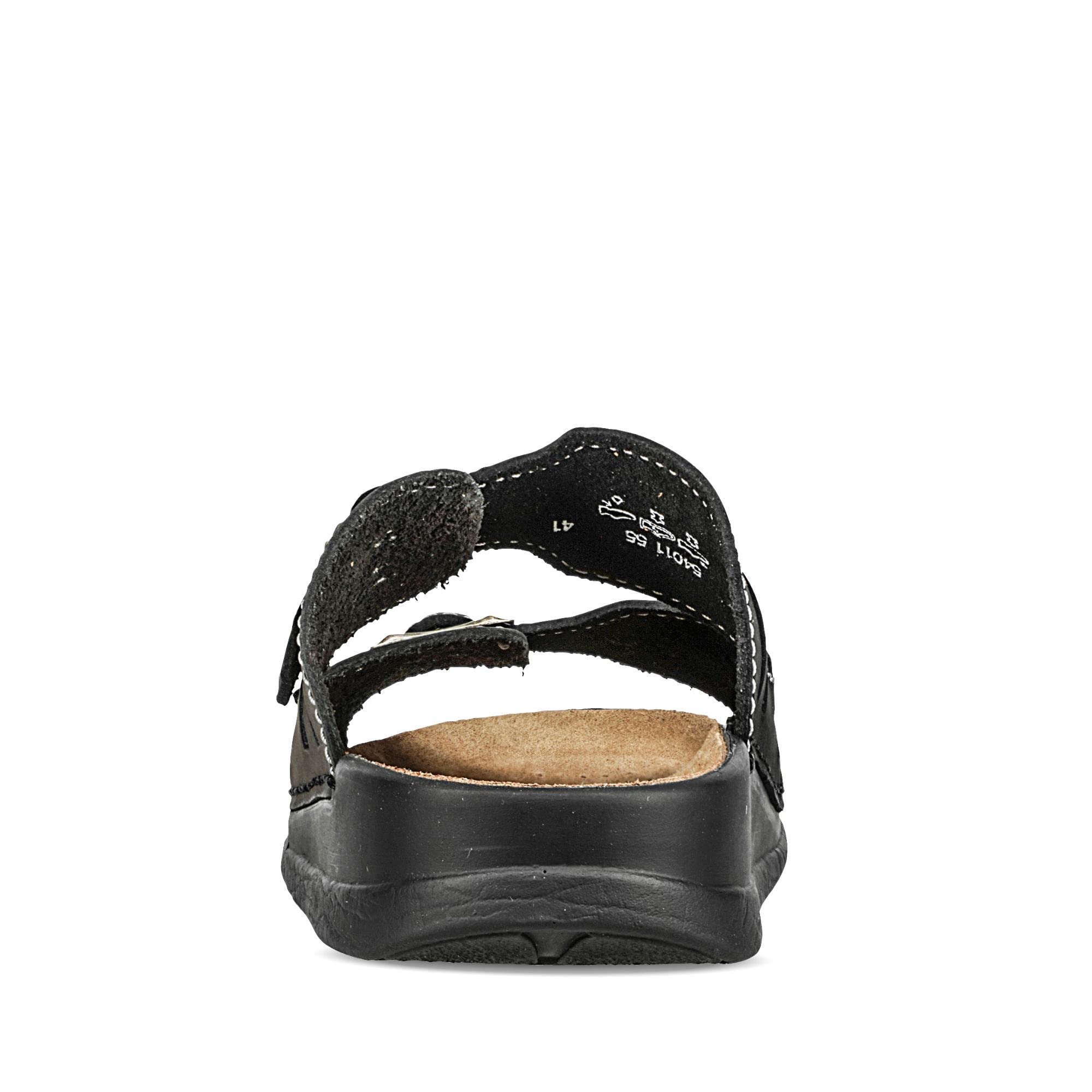 Helix Herren Pantolette schwarz/Grafit Leder von Größe 42 bis 47