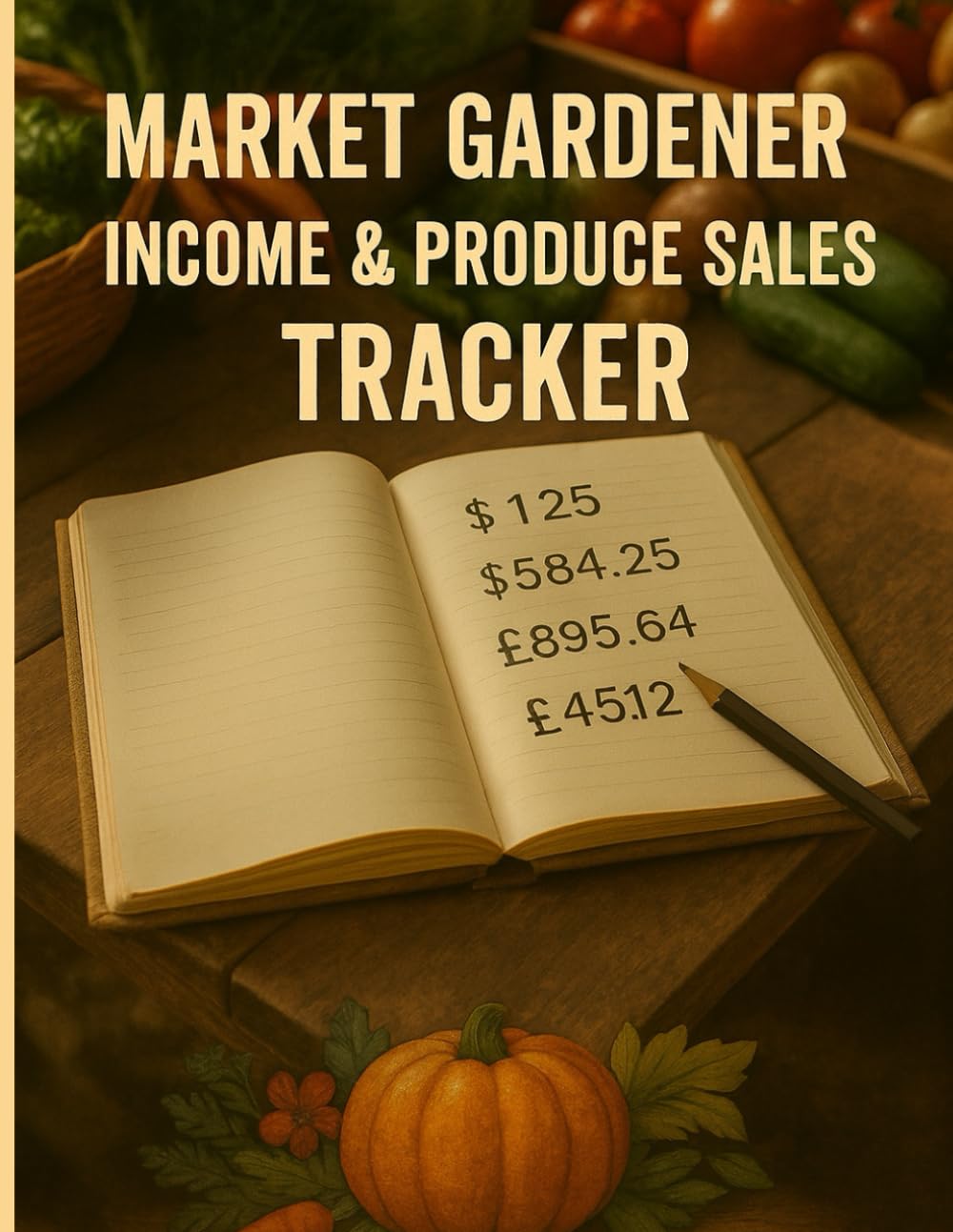 Market Gardener Income & Produce Tracker Sales & Expenses Ledger, Expenses & Profits: Designed for Farmers, Homesteaders, Vegetable Growers, CSA Vendors, Organic Market Sellers, Small Business