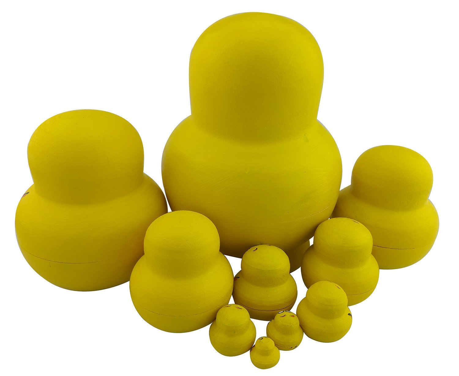 Set von 10 Tierthema Stapeln Spielzeug Russischen Puppe Handgefertigt Spielzeug aus Holz Panda Eule Pinguin Ente Küken Affe Löwe für Kinder Kinderzimmer Decor (Ente)