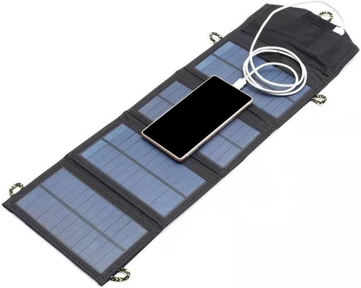 BESPORTBLE Professional Solar Charger Double USB Output Lightweight Monocrystalline Solar Panel for Mobile Devices Camping and Outdoor Use Includes Storage Pouch