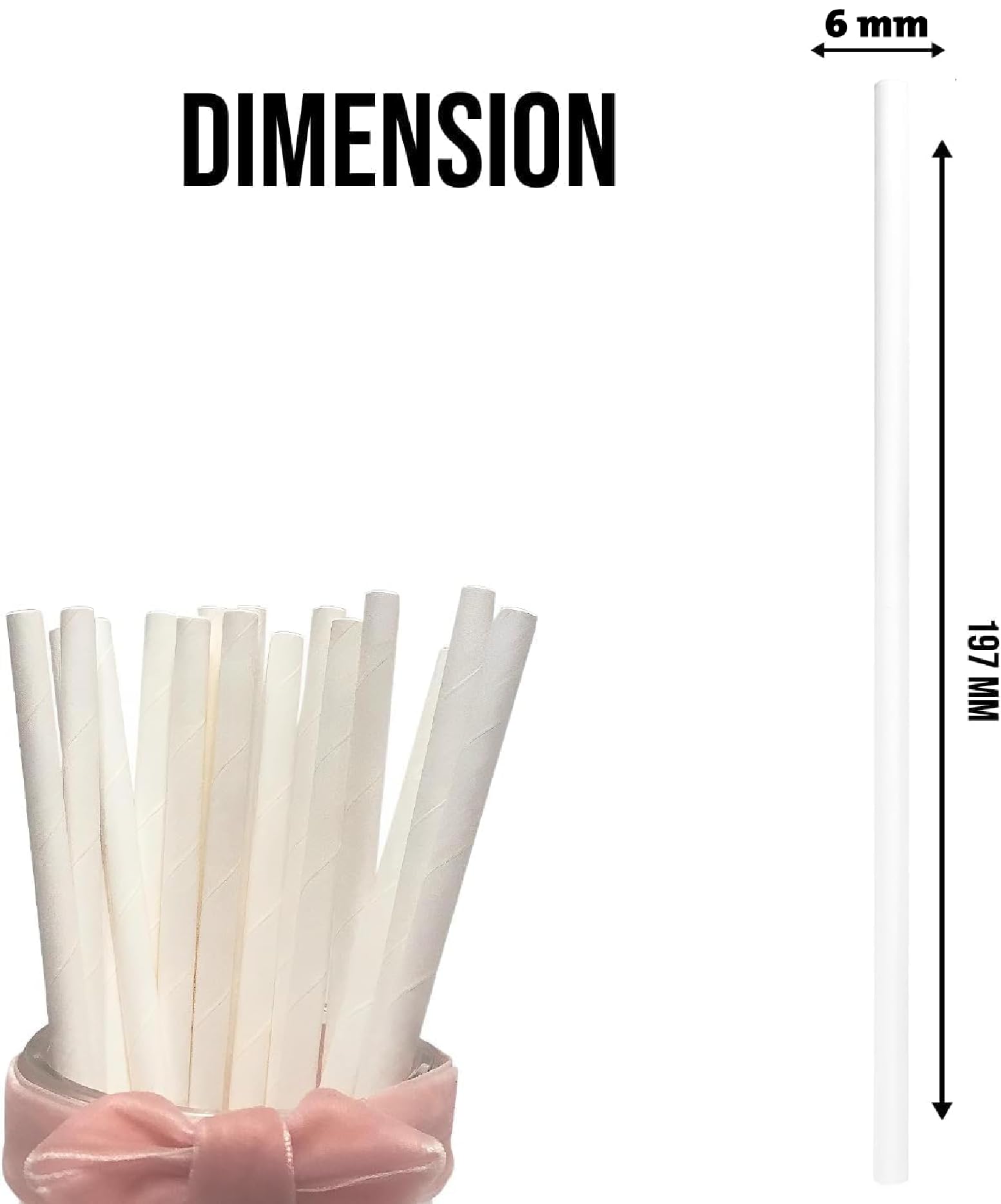LUMOUS ROLA Paper Straws, 150 Pack Paper Drinking Straws, Bio Degradable Drinking Paper Straws Wedding Party, Party Straws - Image 2