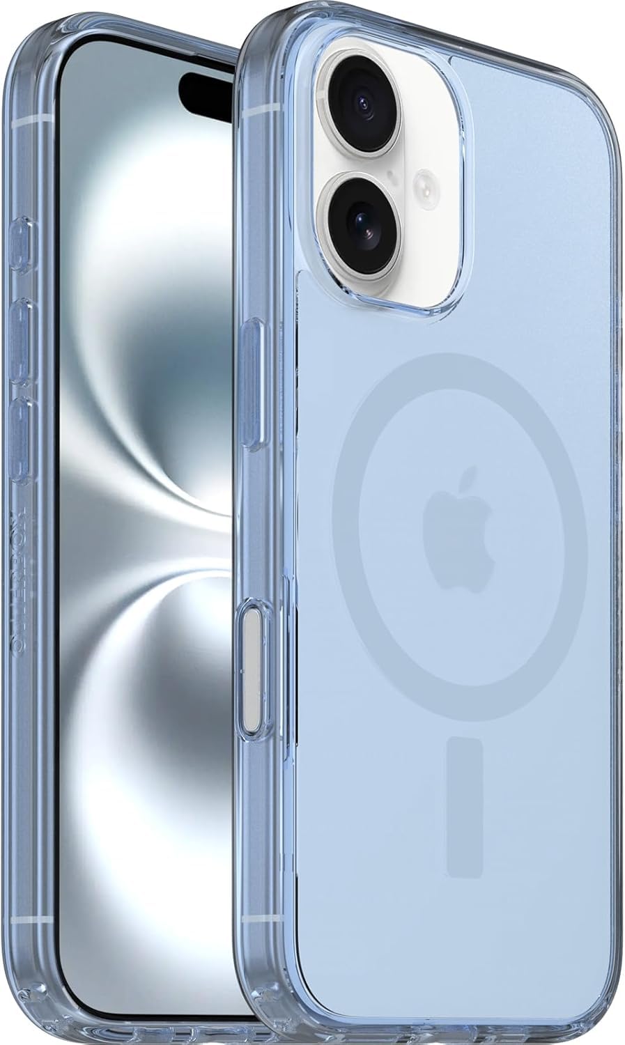 OtterBox iPhone 16 (Only) - Symmetry Clear Series+ Case - Blue Bliss - Snaps to MagSafe - Ultra-Sleek - Raised Edges Protect Camera &amp; Screen - Non-Retail Packaging