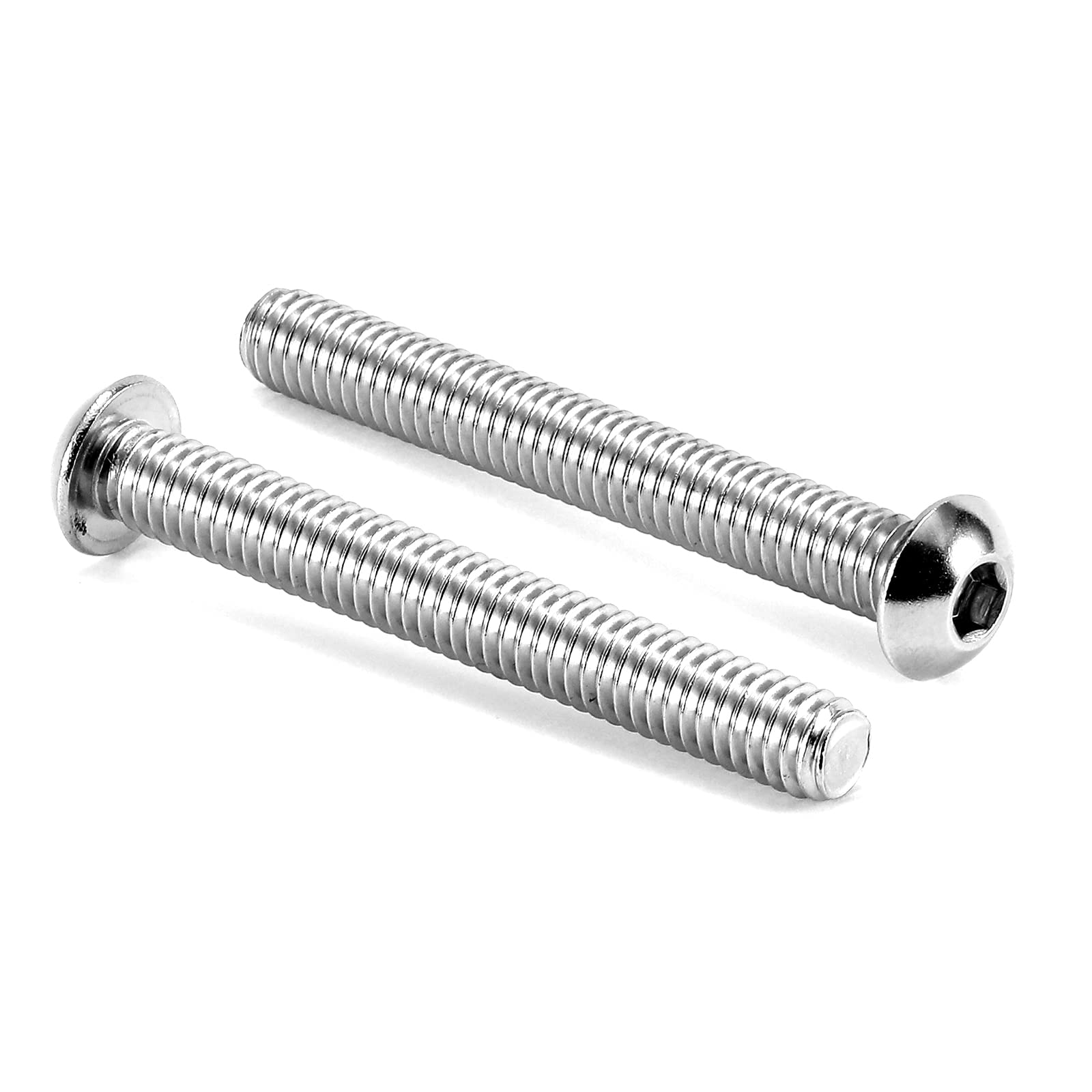 3/8-16 x 2-1/2" Button Head Socket Cap Bolts Screws, 10Pcs 304 Stainless Steel 18-8, Allen Hex Drive, Bright Finish by SG TZH(with Hex Spanner)