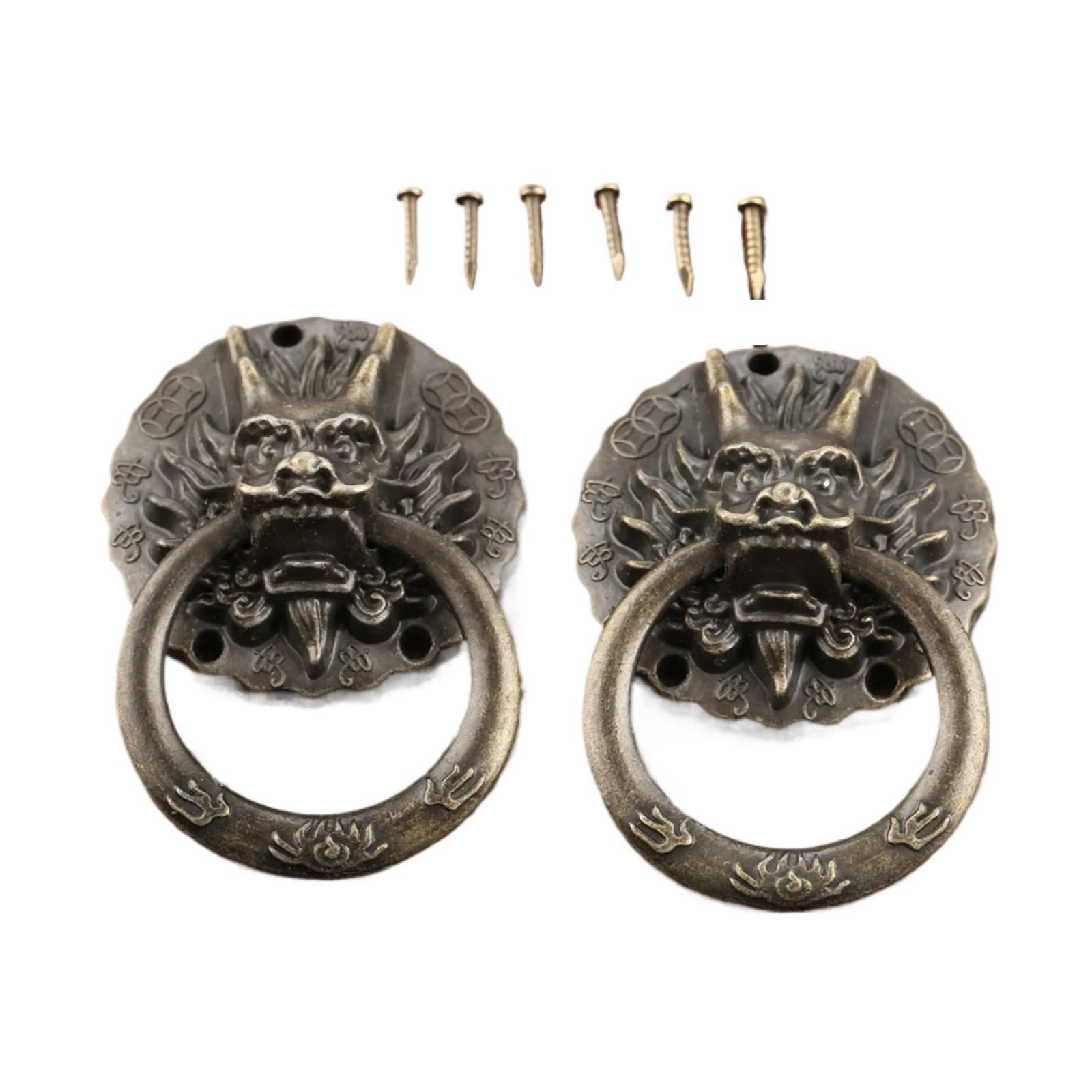 Maniglie per mobili da cucina Maniglie vintage in bronzo antico con testa di drago, 10 pezzi