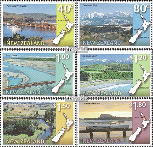 Prophila Collection Nuova Zelanda Michel.-No..: 1614-1619 (Completa Edizione) 1997 Panorama-Ferrovie (Francobolli per i Collezionisti) ferrovia / funicolare