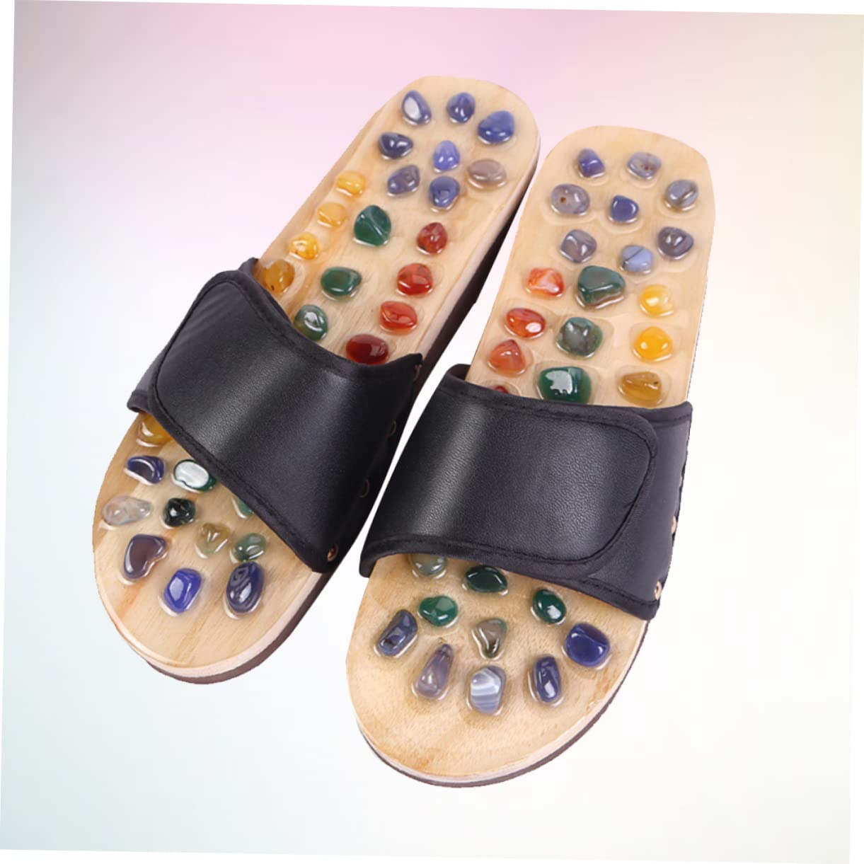 Massagepantoffeln 1 Paar aus Natürlichem Achat, Schwarz 44