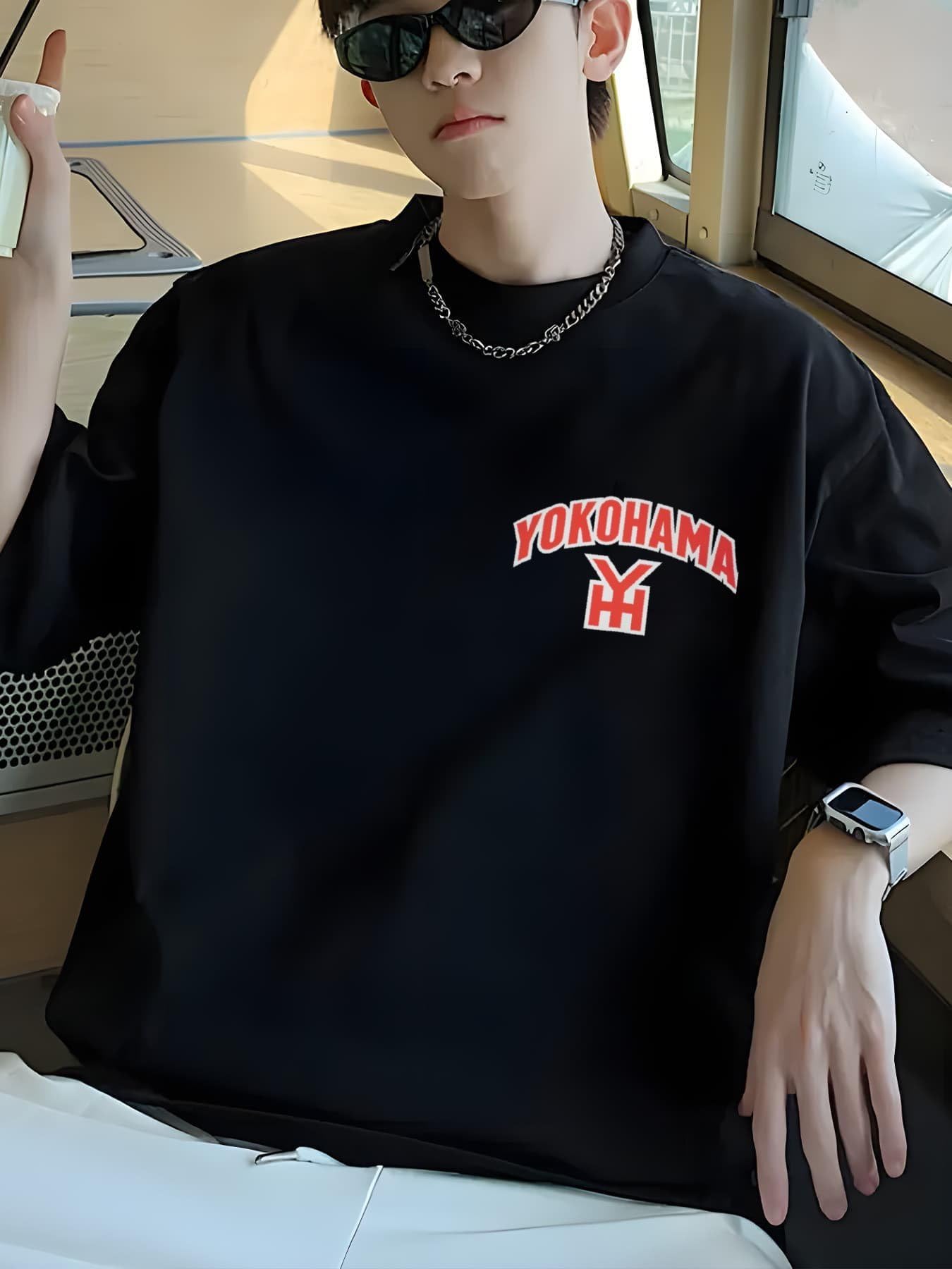 Amazon.co.jp: 横浜 高校野球 1 丸首 Tシャツ 速乾 シンプル 半袖 夏服