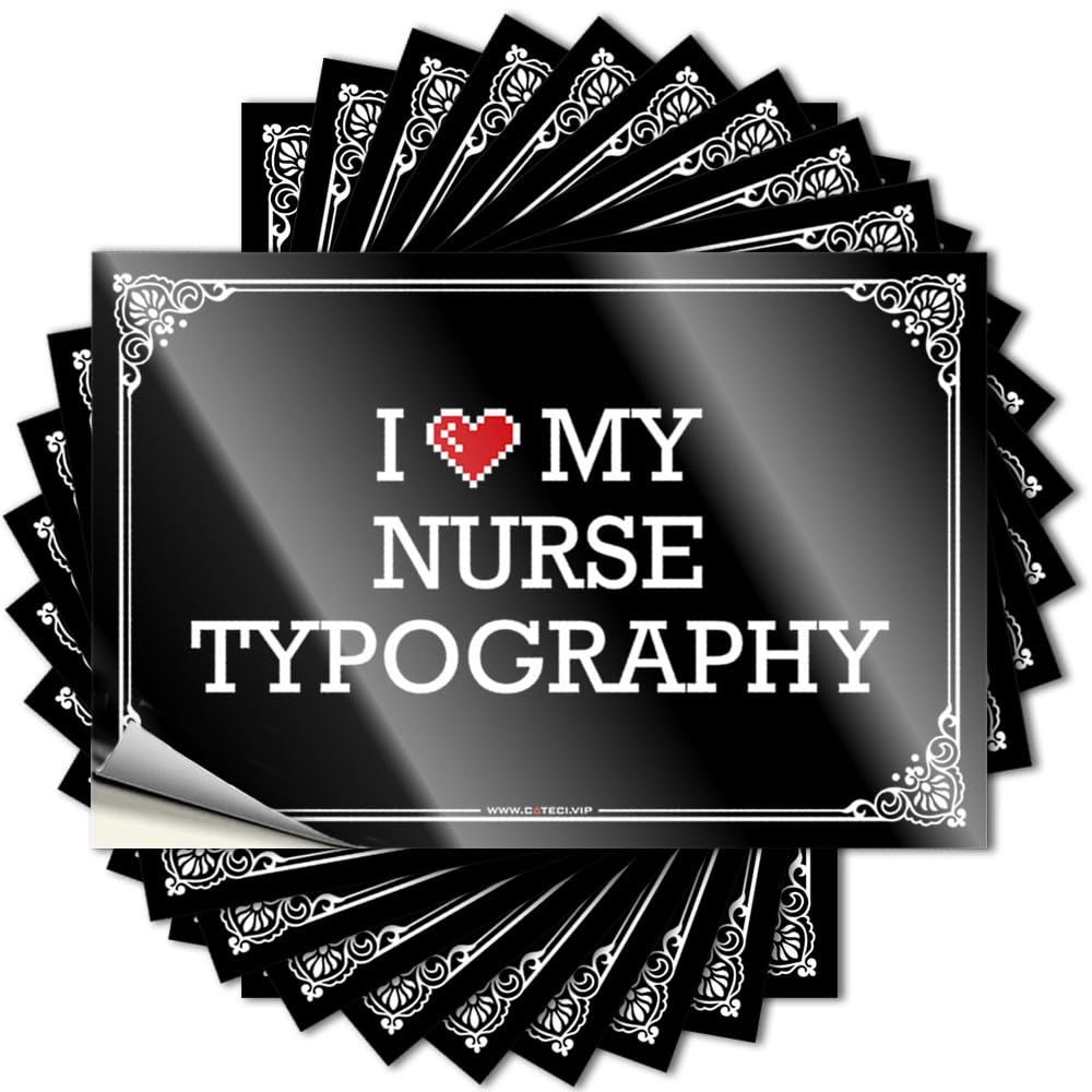 Decal Cool Bathroom Stuff Spring Western Bathroom Bottle I Love My Nurse Typography - Scratch Resistant Stickers(12X18CM)