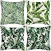 heykong857 Hojas de Palmera Tropical Fundas de cojín de Selva Tropical de 45 cm x 45 cm Fundas de Almohada de Lino cuadradas Paquete de 4 Decorativas para Sala de Estar, Dormitorio, sofá