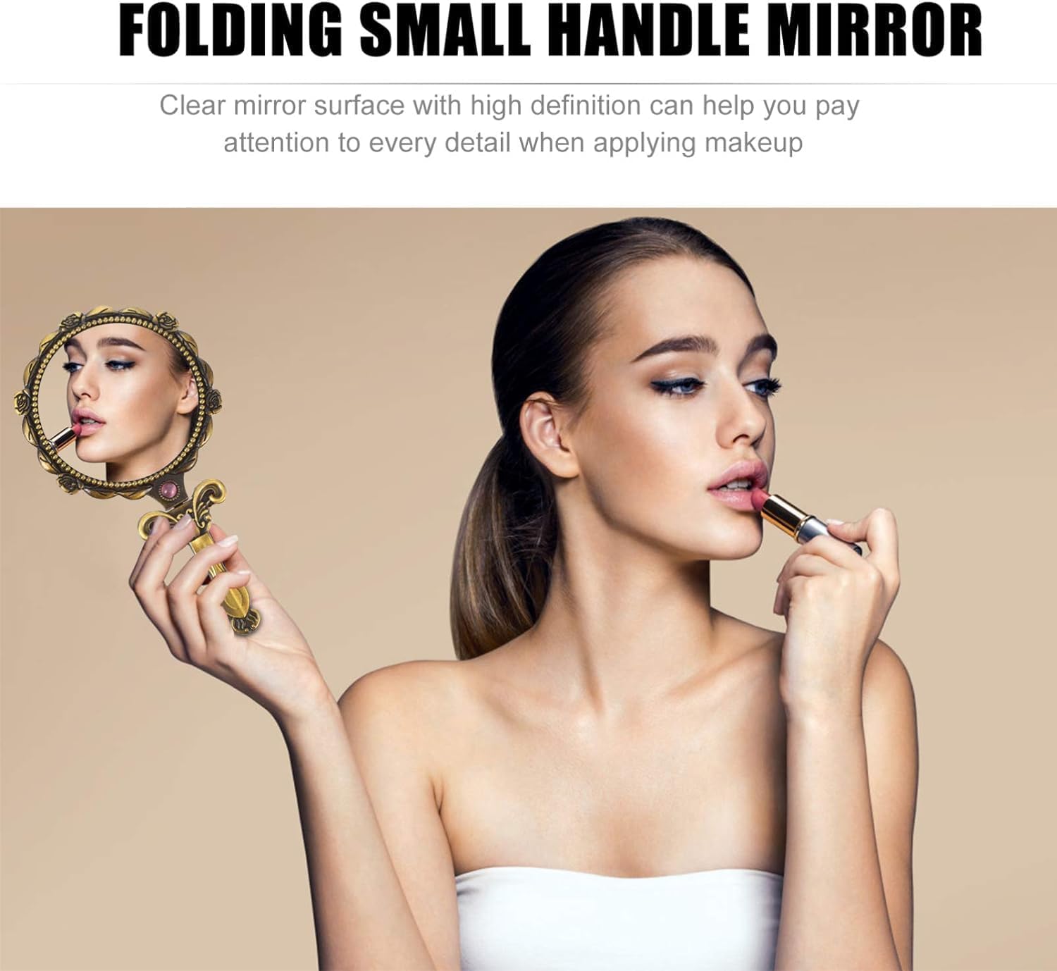 Netram Store Portable Foldable Mirror with Metal Support Frame Desktop Makeup Mirror for Home Dressing Room Travel and Beauty Setup 4