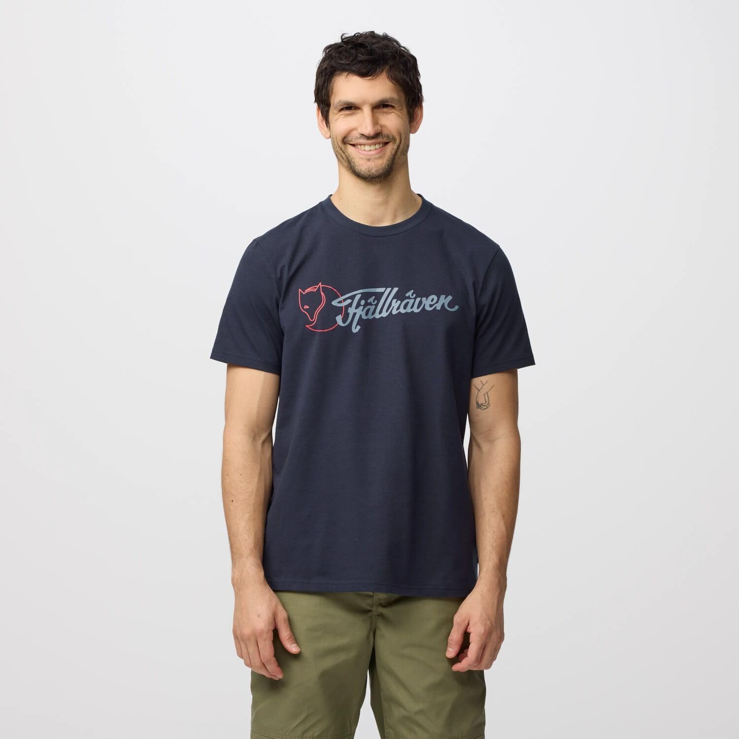 Fjällräven Męska koszulka z logo Archive, granatowa, L