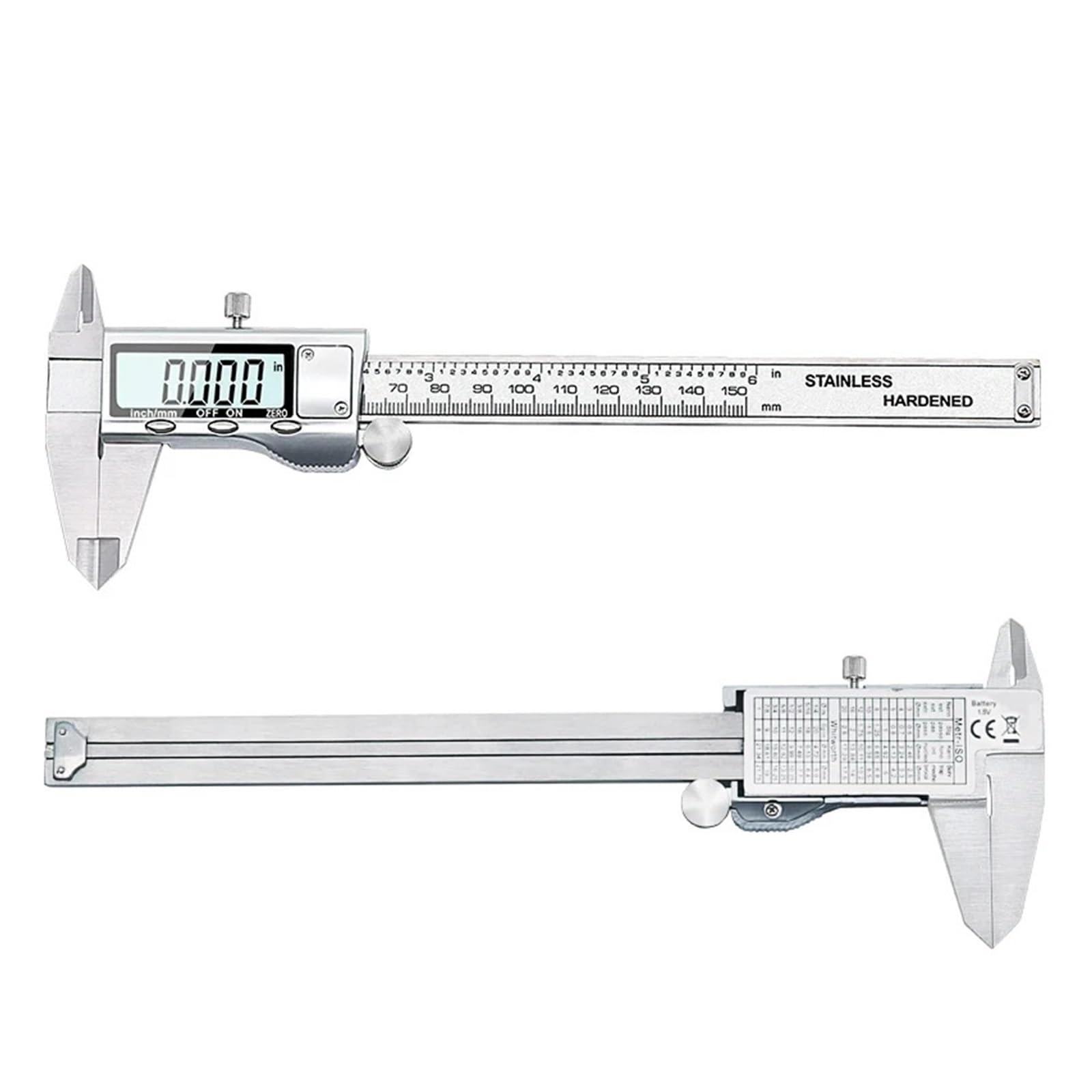 Suwmiarka cyfrowa 6-calowa 150 mm ze stali nierdzewnej Elektroniczna suwmiarka cyfrowa Metalowy mikrometr pomiarowy (pomarańczowy)