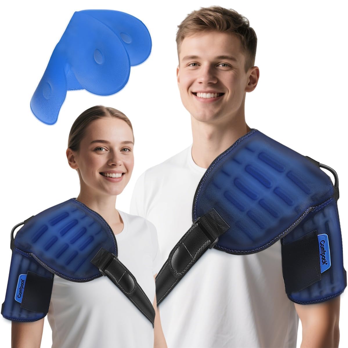 Shoulder Ice Pack Wrap Shoulder Brace Compression Sleeve for Shoulders Pain Relief Hot Cold Therapy Gel Ice Pack
