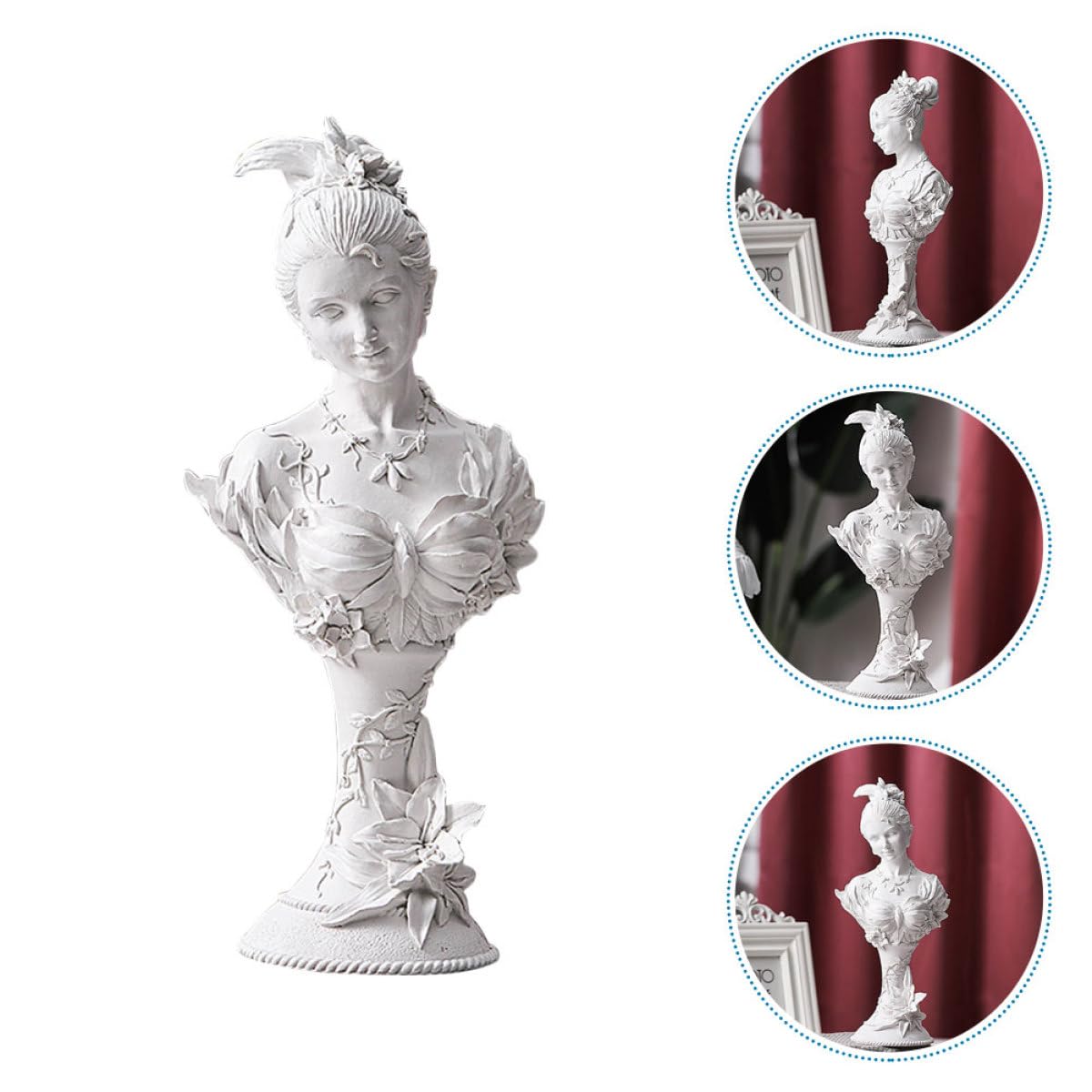 Weibliche Gartengöttinnen Statue aus Kunstharz Elegante Büroskulptur Filigrane Wohndekoration für Innenräume und Geschenk