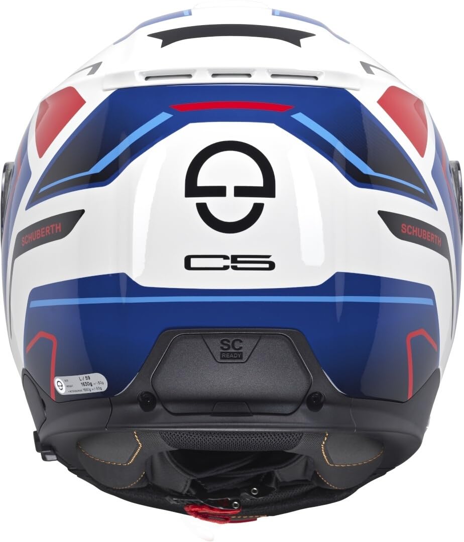 Schuberth C5 Omega Casco apribile, bianco/rosso/blu, M (57)