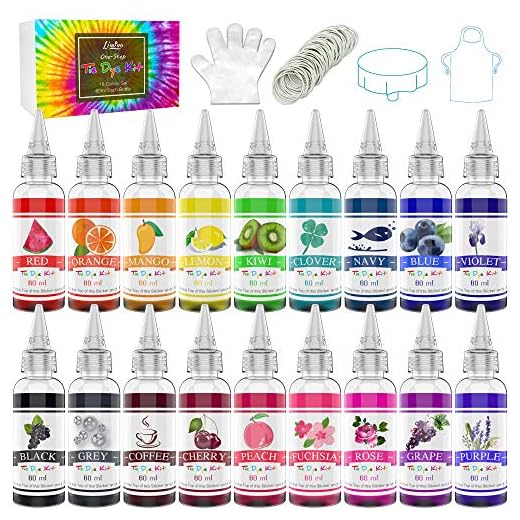 Tie Dye Kit 18 Colori - Tintura Tessuti Permanenti Tinture Cravatta per Bambini e Adulti Pittura di Vestiti DIY - Coloranti Stoffe Vivaci Tie-Dye per Shirts, Camicia, Hoodie, la Moda Fai-da-Te, Feste