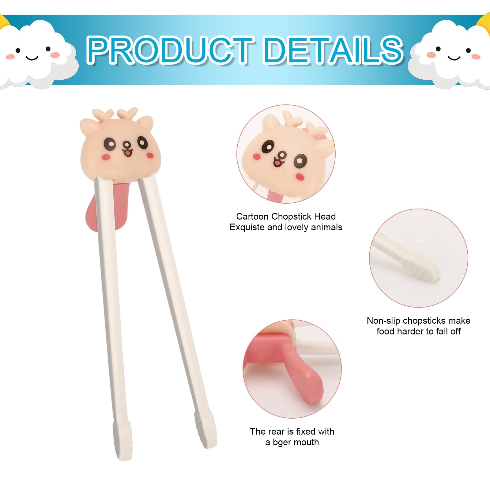 Learn to Chopstick Easy - Blue & Pink Training Chopsticks -3