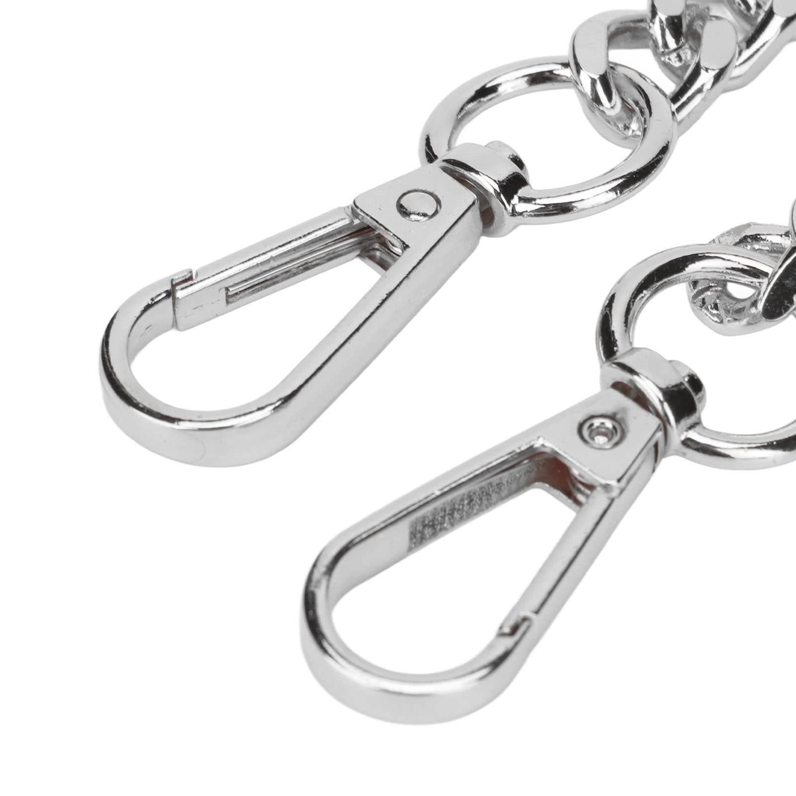 Blanketswarm 5 Cadenas de Bolso de 1,2 M, Correa de Cadena Plana de Repuesto de Metal para Bolso con Hebillas, Bolso de Mano, Bolso Bandolera, Accesorios de Correa de Cadena DIY(Plata)