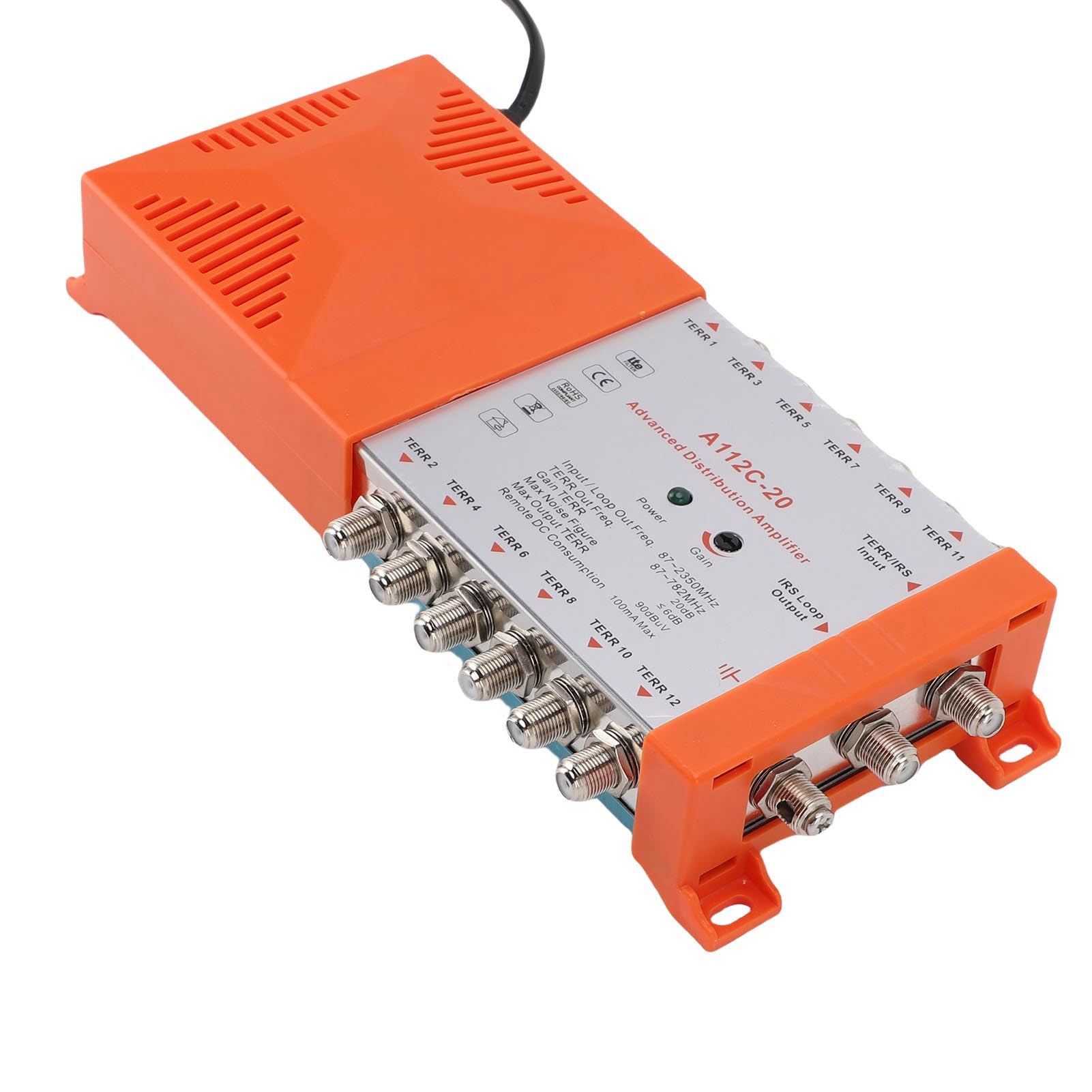 Generic Amplificatore di Distribuzione Compatto per Antenna TV a 12 con Gestione Remota 'alimentazione per più Televisori (Spina europea 200-240 V)