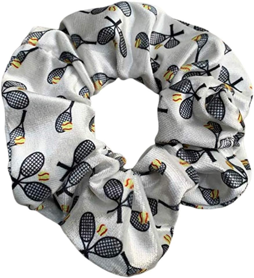 SportybellaTennis Scrunchie, Tennis Hair Accessories, No Crease Tennis Velvet Elastics, for Tennis Players