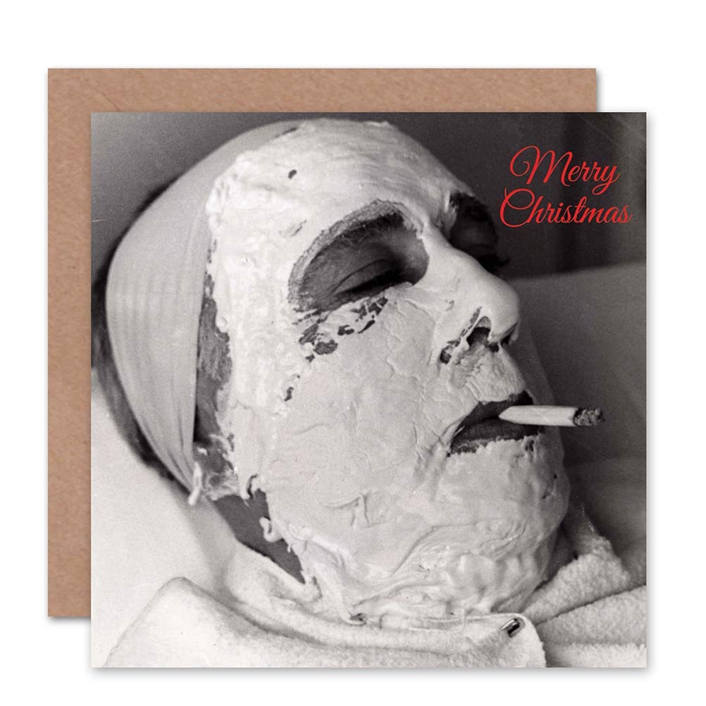 Wee Blue Coo CARD ALTERNATIVE CHRISTMAS XMAS RELAX MASK SMOKE FUNNY