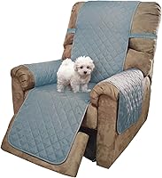 Vista 37 de U-NICE HOME Funda para sillón reclinable, reversible, con correas elásticas, resistente al agua, protege de perros y mascotas, sillón extragrande