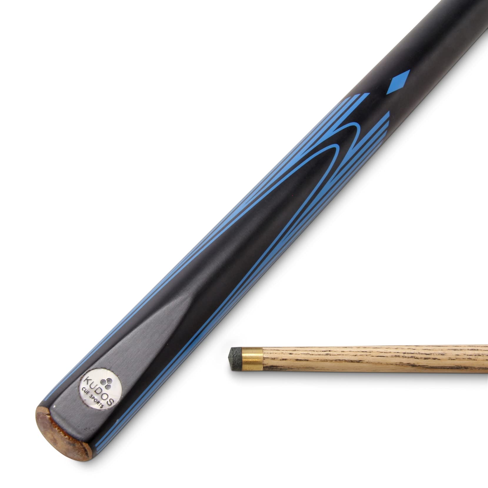 Kudos DIAMOND 57 Inch 2 Piece Centre Joint Snooker and Pool Cue and Case Set 9.5mm Tip with Velvet Soft Cue Case