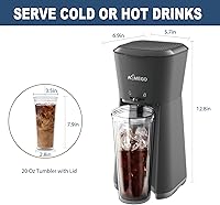 Vista 8 de Electric Iced and Hot Tea Maker with 20oz Traveling Tumbler, Single Coffee Machine with Reusable Filter (BLACK)