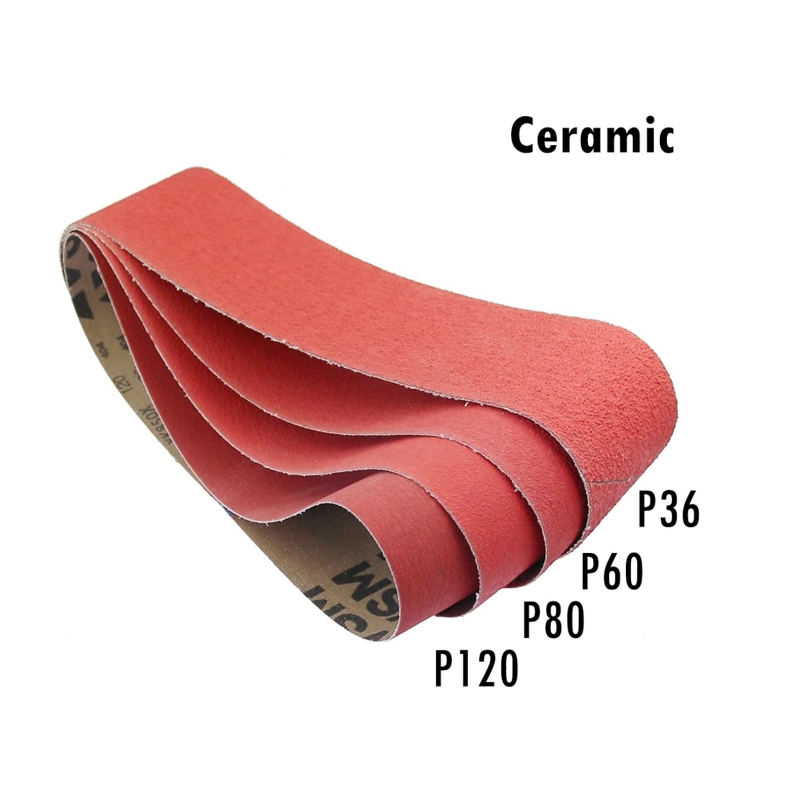 4 Stück 686 x 50 mm Keramik-Schleifbänder 27 * 2 Zoll XK850X MIX Pack P60 P80 P120 P36, for superhartes Metallschleifen