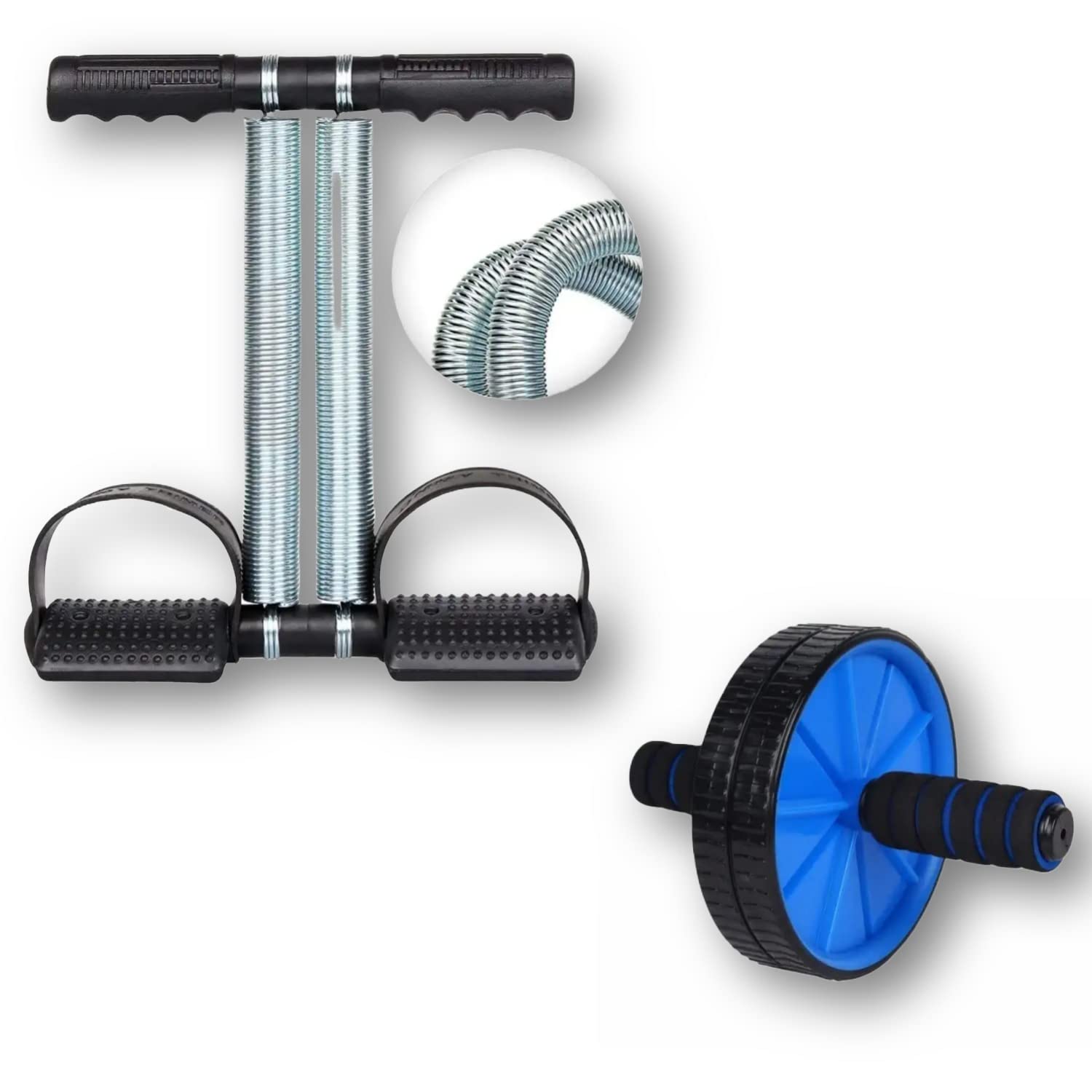 Double Spring Tummy Trimmer with Ab Wheel for Men & Women, Abdominal Exercise Equipment, Core Strength Trainer, Belly Fat Burner, Home Gym Fitness Combo-image-17