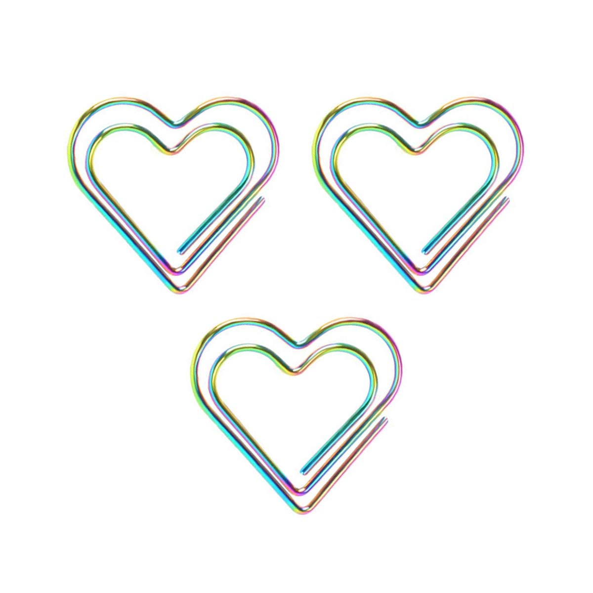 BSTHPPaper Clip, 3Pcs Heart Shaped Folder for Office School Student Notebook Page Tagging Supplies