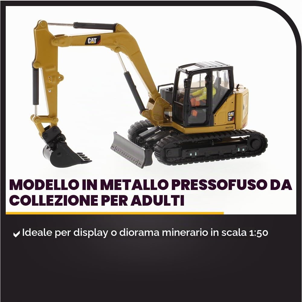Diecast Masters 85592 - Escavatore Caterpillar 309 CR Mini Hex, Scala 1:50, Circa 11,9 x 4,9 x 5,2 cm, dai 14 Anni in su