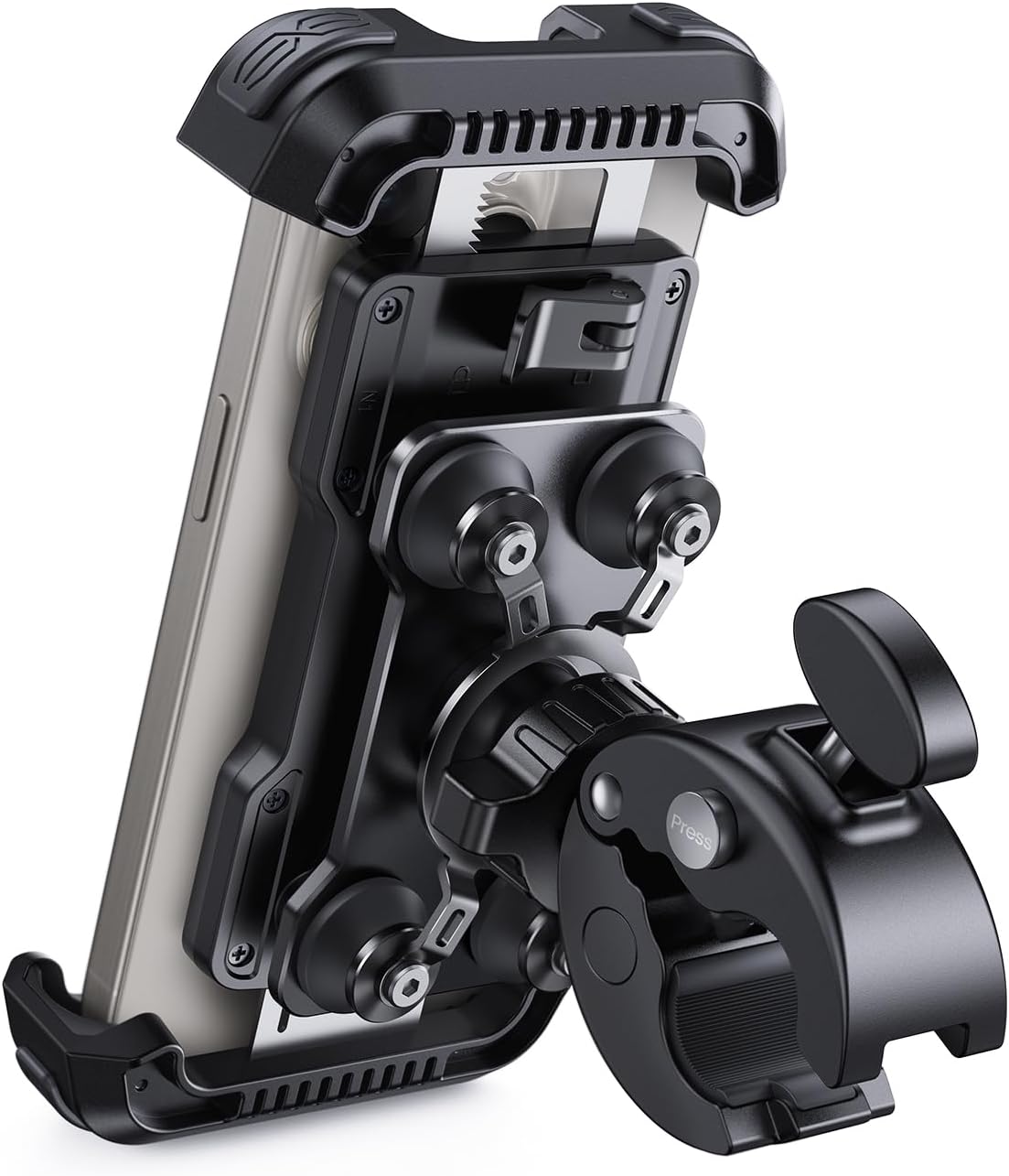 Lamicall Motorcycle Phone Mount Holder - [Dual Vibration Dampener] [Upgrade Handlebar Clip] Motorcycle Cell Phone Holder