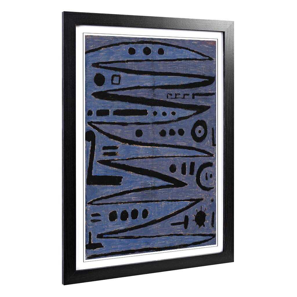 Big Box Art Framed Print of Paul Klee Heroic Strokes of The Box Design | Wall Art Picture | Home Decor for Kitchen, Living Room, Bedroom, Hallway, Black, A2 / 24.5x18 Inch / 62x45cm