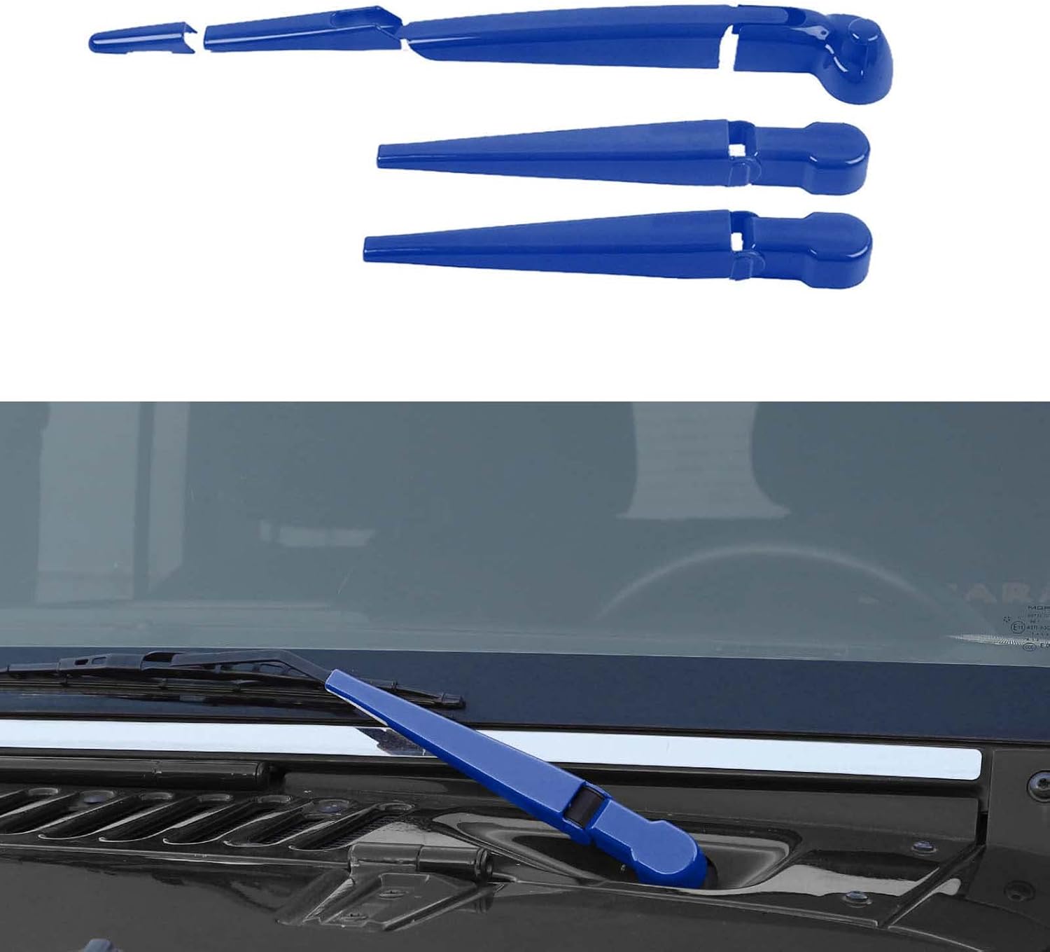 RAZPOY JK Windshield Wiper Blade Trim, 3PCS Front & Rear