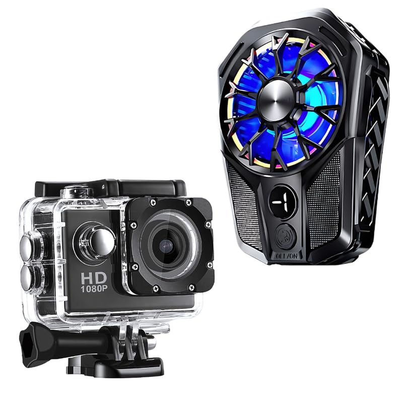 Drumstone 𝟏𝟓 𝐘𝐞𝐚𝐫 𝐋𝐨𝐧𝐠 𝐋𝐈𝐟𝐞 𝐖𝐚𝐫𝐫𝐚𝐧𝐭𝐘, HD 1080P Action Camera with Smartphone Cooling Fan for Outdoor Recording and Mobile Gaming-picture-32