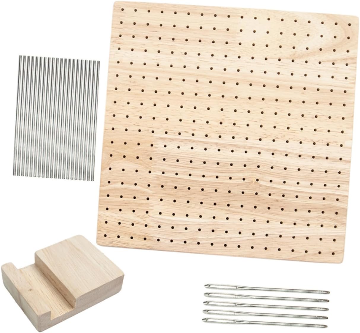 MUELODSIC 1Set Crochet Blocking Board Wooden Knitting Board for Crocheting Projects for DIY Crafts and Weaving Supplies with Positional Needles