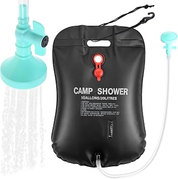 5 Gallons Solar Shower Bag for Camping, Portable