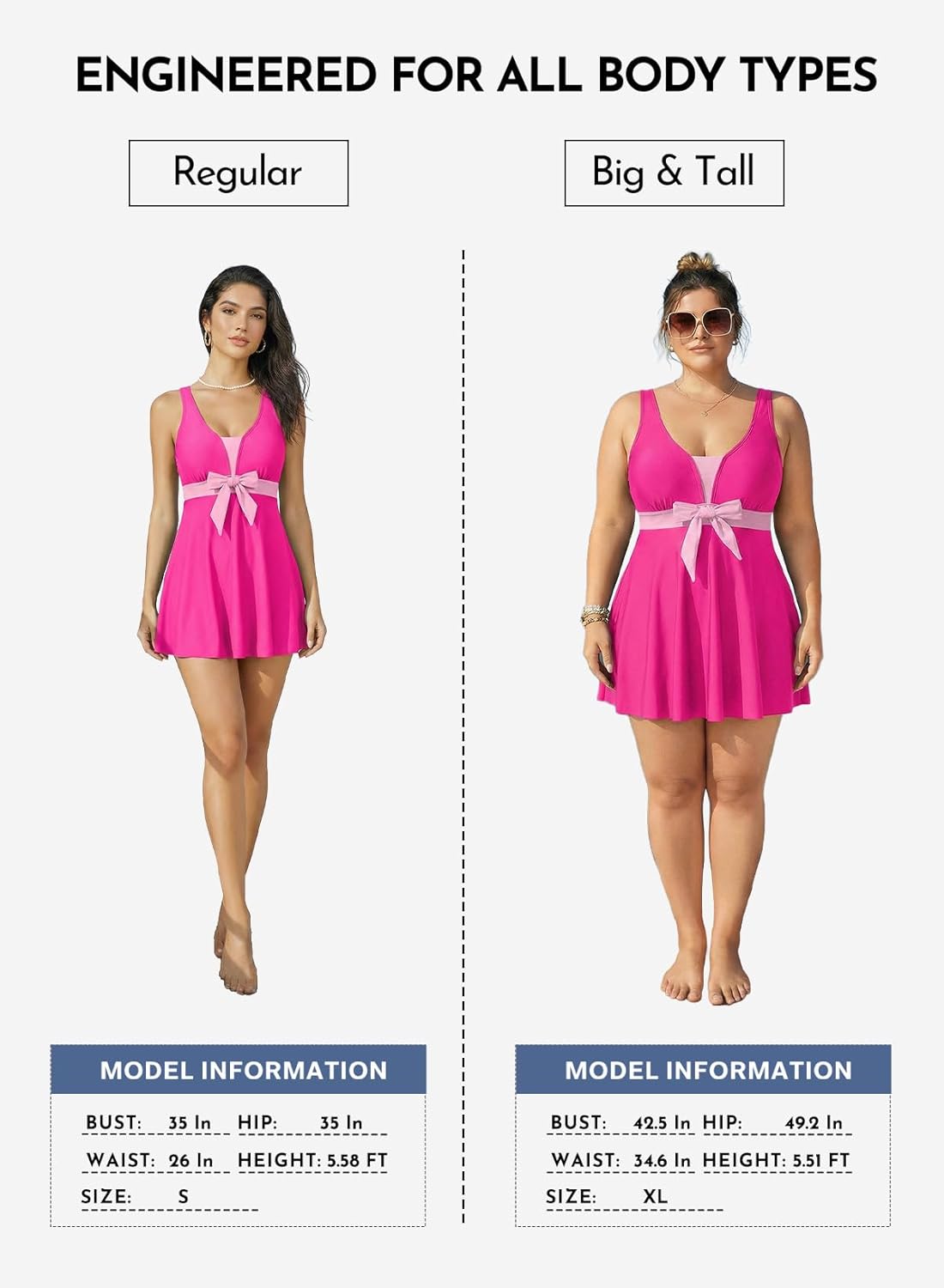 Aleumdr Women Printed Two Piece Tankini Swimsuits Tummy Control Swim Dress High Waisted Boyshort with Pockets - Image 6