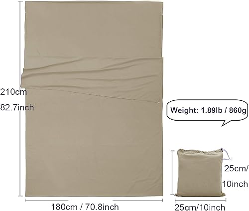 Miniatura 4 de Forro para saco de dormir, ligero portátil, suave hoja de viaje y camping, con bolsa compacta y de transporte, para viajes, hotel