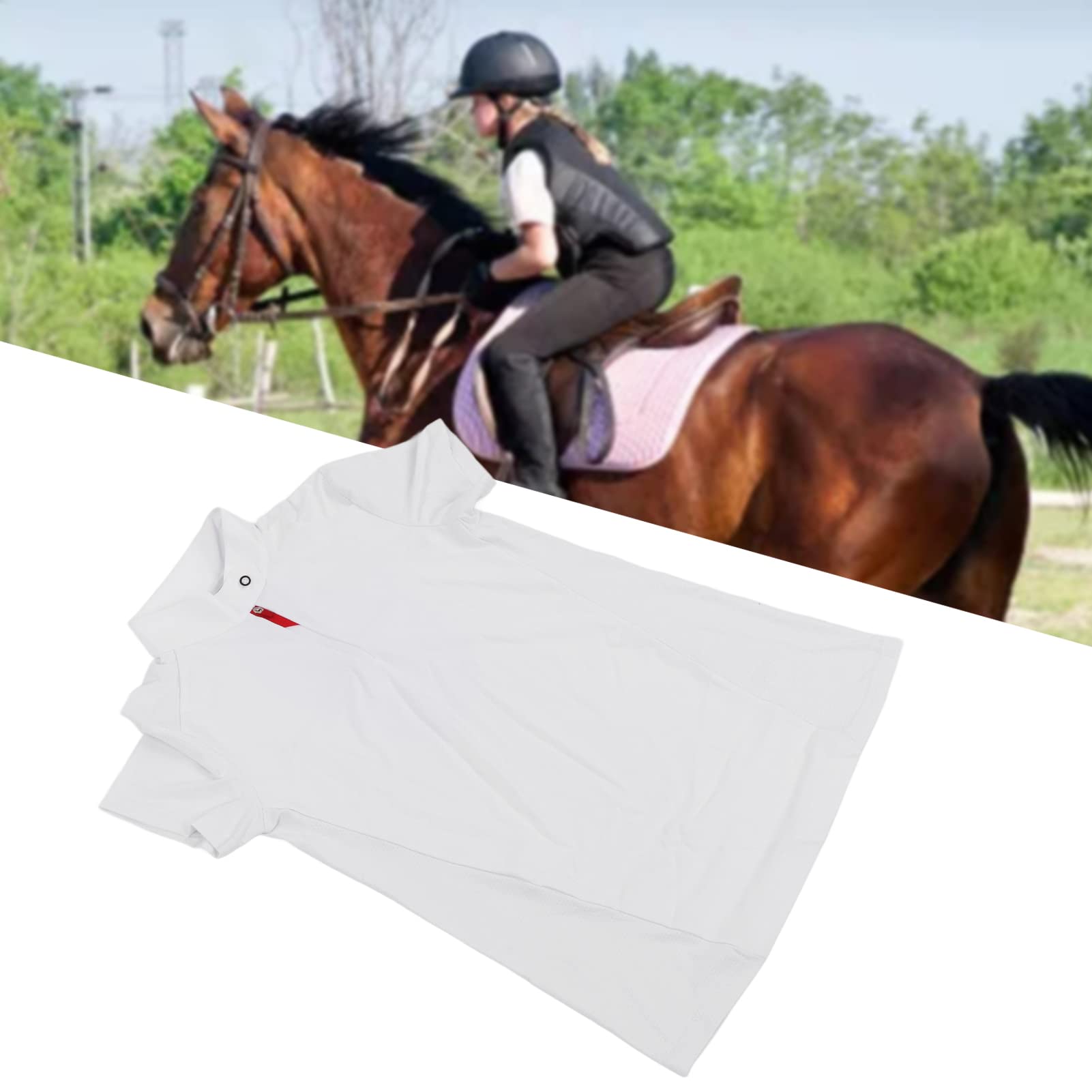 Ropa Ecuestre, Camiseta Ecuestre Cómoda Buena Elasticidad Diseño Elegante Y Simple Varios Tamaños para Montar a Caballo para Niños(M)