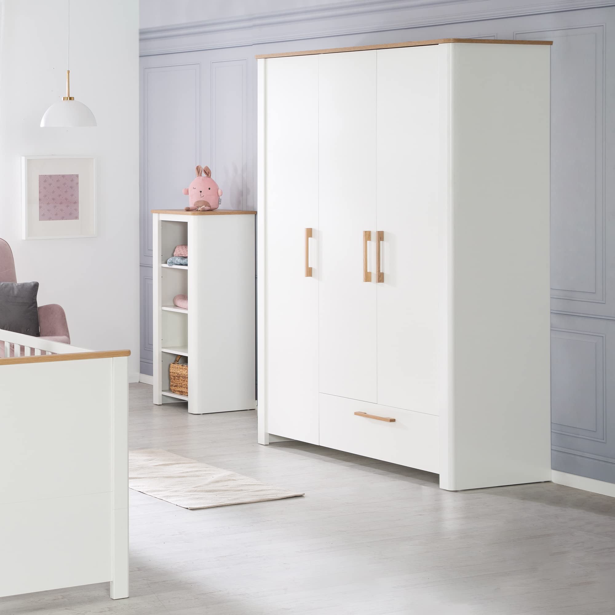 roba Kleiderschrank 'Ava' 3-trg. weiß Artisan Eiche 200 x 138,5 x 54 cm