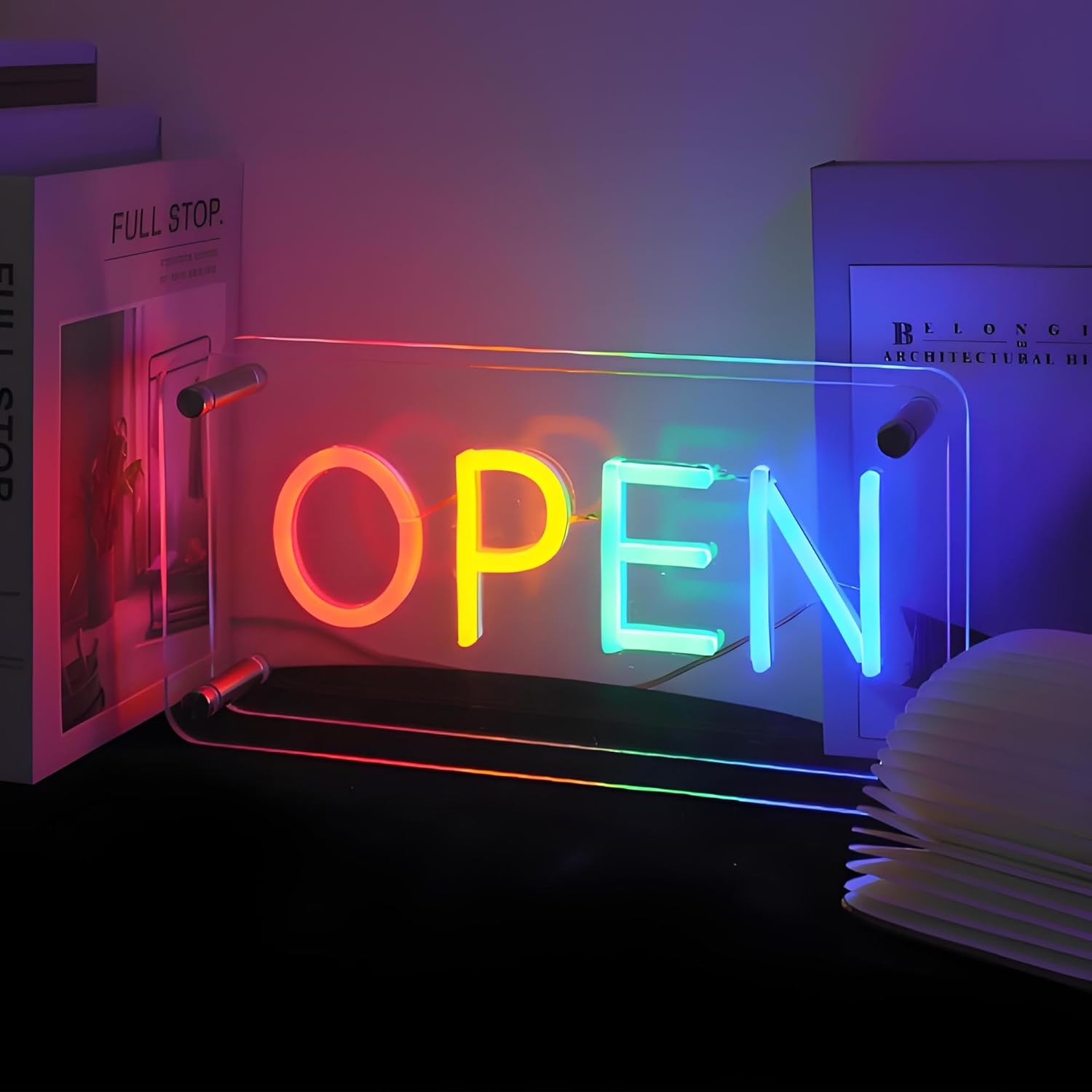 ENUOLI Open Neon Sign Lightbox Open Sign Neon Lights Sign for Bedroom Dimmable Neon LED Sign Neon Wall Light for Bar Restaurant Hotel Shop Club Decor - Image 9