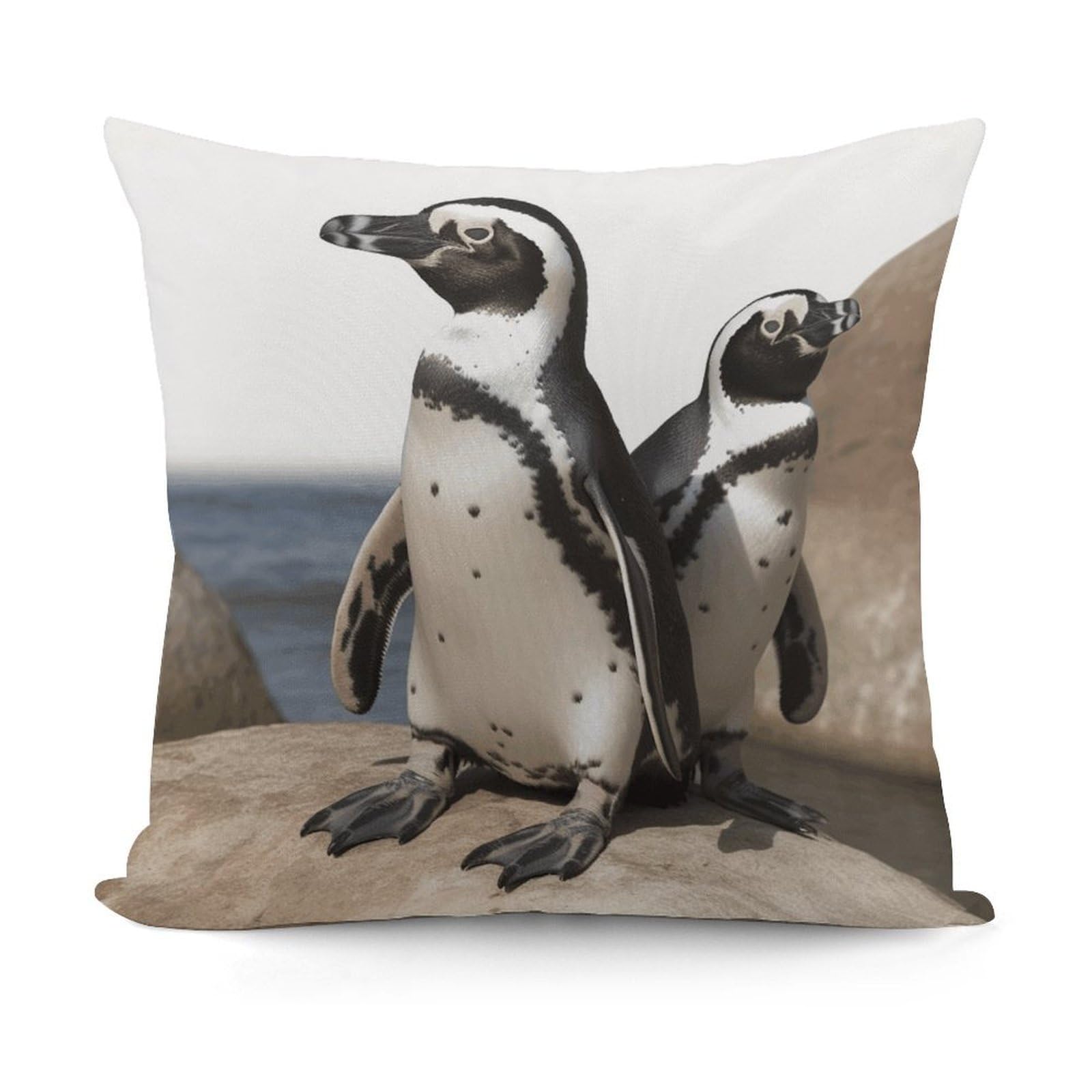 VstaDank African Penguin Throw Pillow Covers 18x18 Inch Soft Couch Home Decor Cushion Cover Comfortable Plush Square Cushion Case Farmhouse Decorative Pillowcase for Living Couch