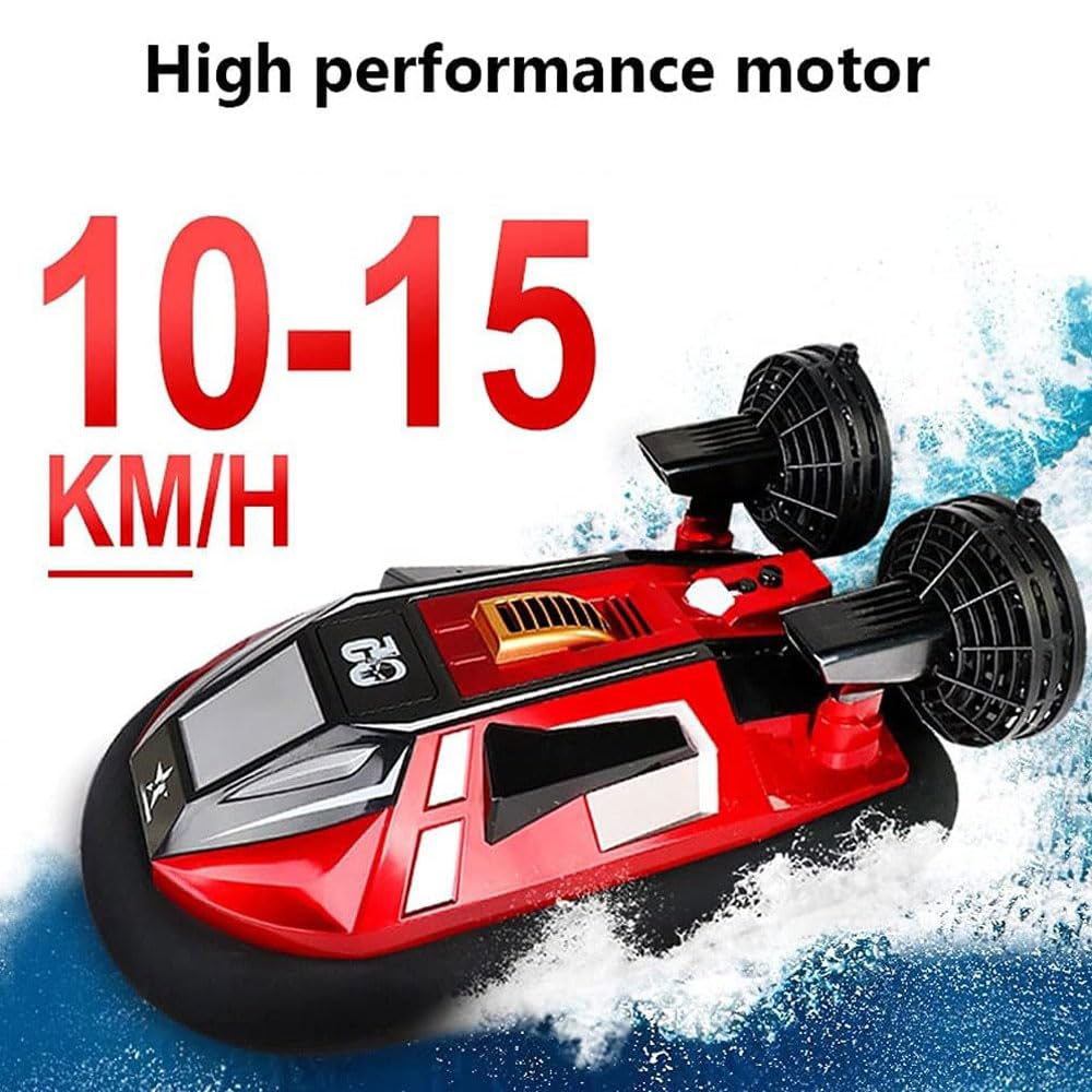 RC-Schiff, ferngesteuertes Hovercraft-Boot für Land und Wasser, 2,4 GHz funkgesteuertes Amphibienfahrzeug-Spielzeug mit doppelter Leistung, elektrisches Wasserfahrzeug, RC-Rennboot, Geschenke f