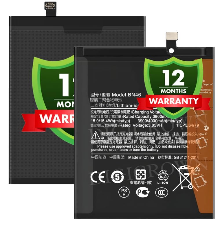 Image of Original BN46 Battery Compatible for Xiaomi Redmi Note 6 | Xiaomi Redmi Note 8 - (4000mAh) - 1 Year Warranty