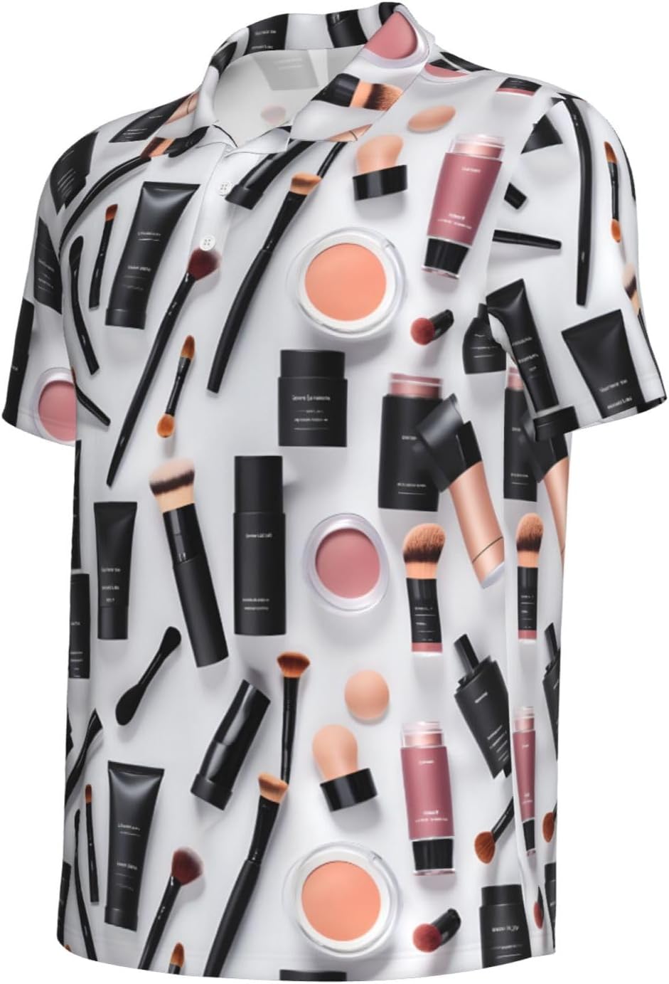 Modern Girl Cosmetic Print Practicality Polo Short Sleeve Casual Shirts Sports Hiking Vacations Everyday Use
